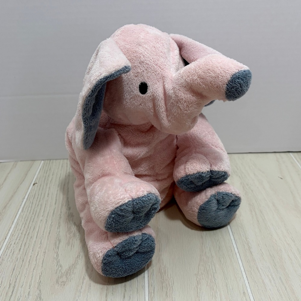 Ty Pluffies Winks Elephant Large Plush Pink Gray Soft Stuffed Animal 2004